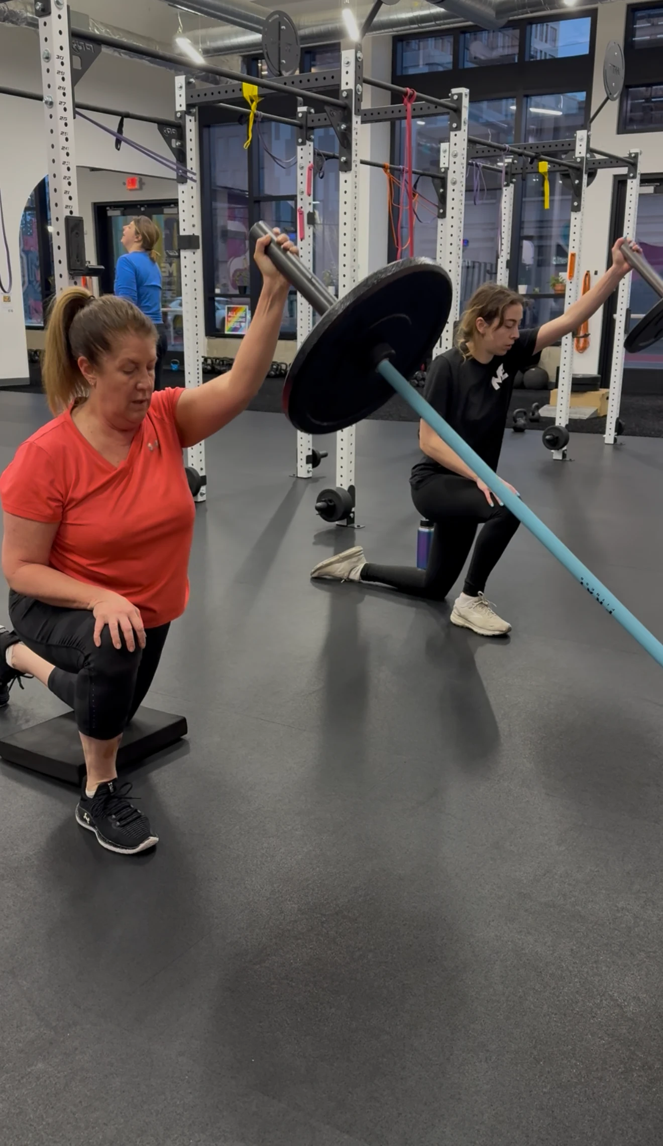 Two members landmine pressing.